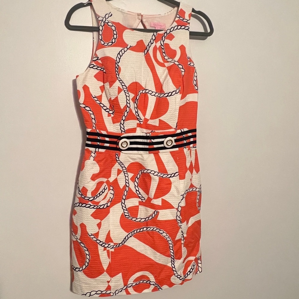 Lily Pulitzer Booze Cruise Nautical Dress Tango Orange
